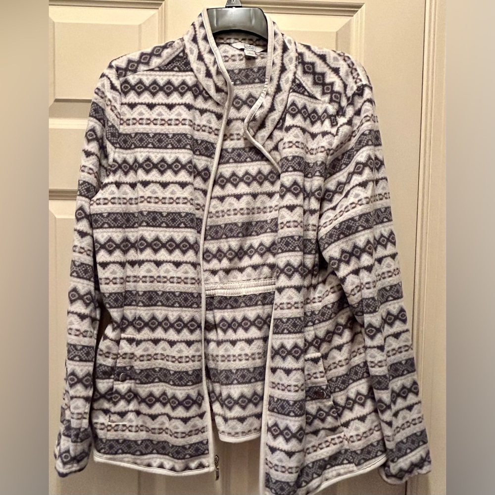 Croft & Barrow Women’s Zip Up Fleece Jacket Size Large - Picture 3 of 6